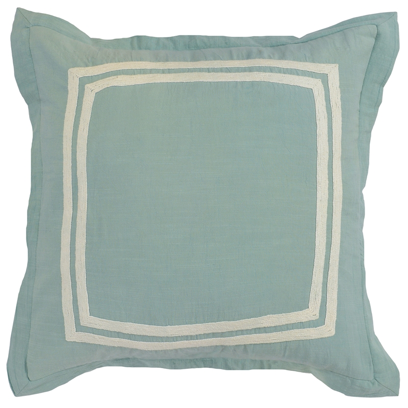 Villa by Classic Home Patrina Blue Surf Cotton Euro Sham