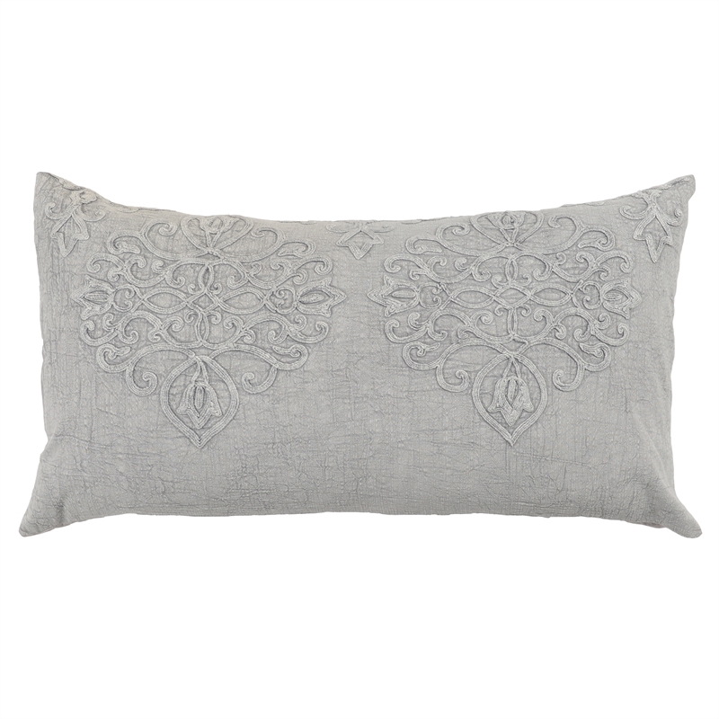 Villa by Classic Home Reagan Cotton Gray King Sham