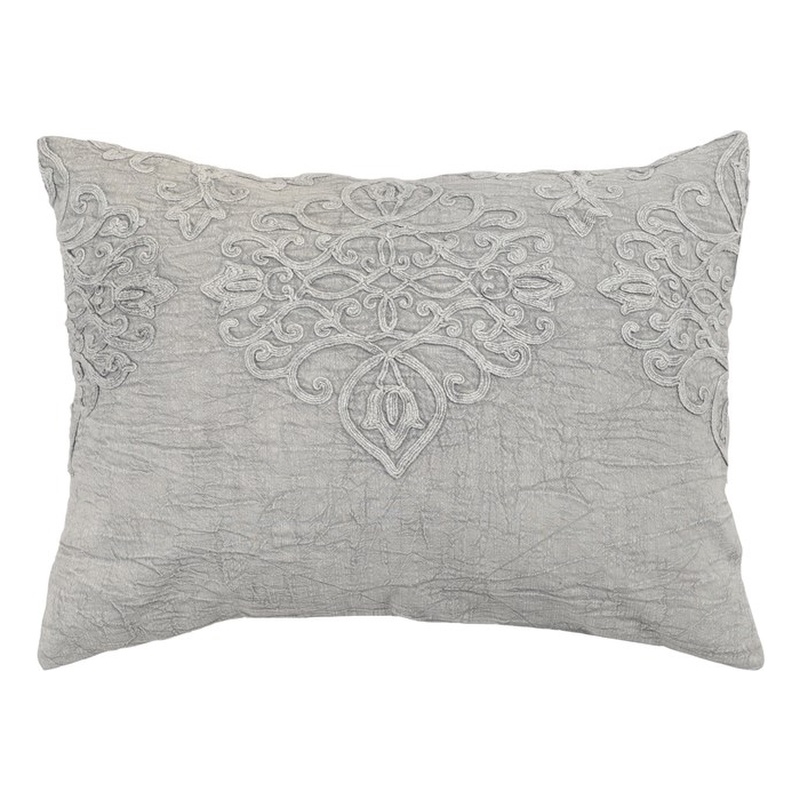 Villa by Classic Home Reagan Cotton Gray Standard Sham