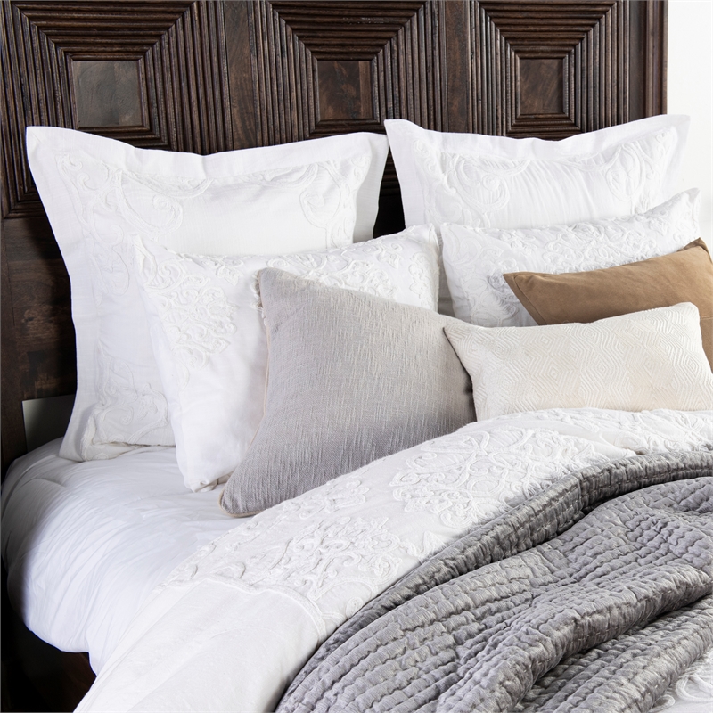 Villa by Classic Home Reagan Cotton White Euro Sham