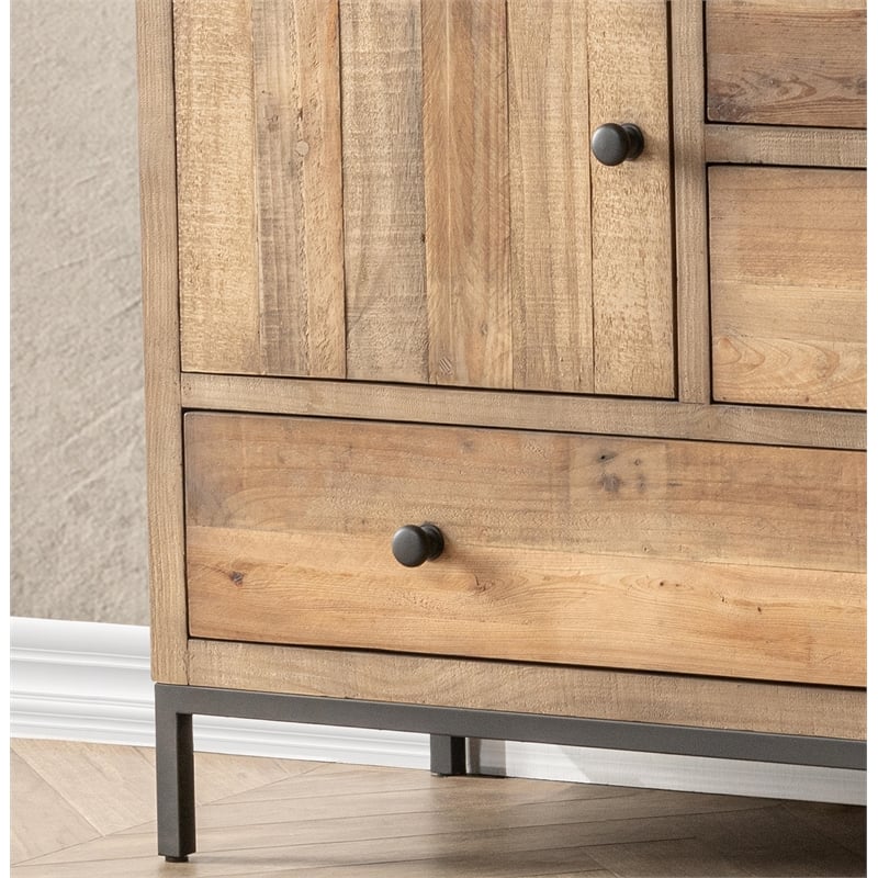 Kosas Home 4-Drawer 2-Door Reclaimed Pine Wood Sideboard Buffet