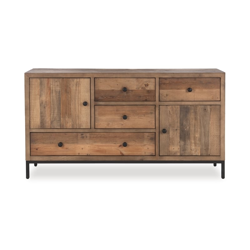 Kosas Home 4-Drawer 2-Door Reclaimed Pine Wood Sideboard Buffet