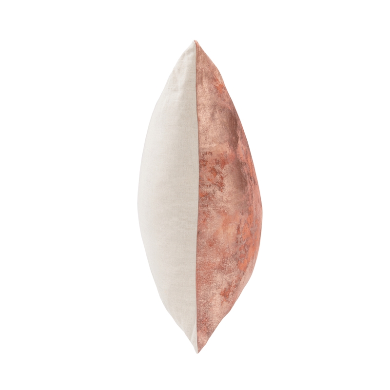 Villa by Classic Home Onara 22x22 Linen Blend Fabric Throw Pillow Rose Gold