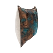Villa by Classic Home Onara 22x22 Linen Cotton Throw Pillow Teal/Antique Bronze