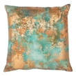 Villa by Classic Home Onara 22x22 Linen Cotton Throw Pillow Turquoise/Copper