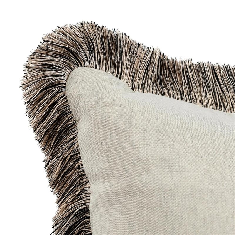 Villa by Classic Home Nola 24x24 Cotton Blend Fabric Throw Pillow Natural/Black