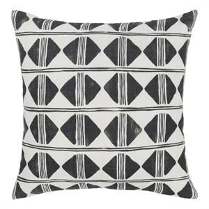 villa by classic home nubia 22x22 linen blend fabric throw pillow black