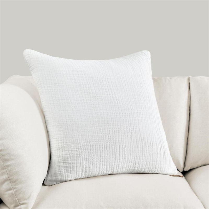 Villa by Classic Home Cardiff 24x24 Linen Blend Fabric Throw Pillow White