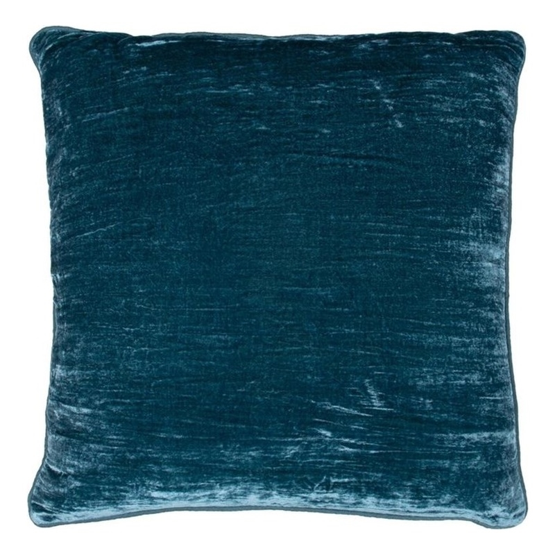 Villa by Classic Home Lexington 22x22 Silk Blend Fabric Throw Pillow Teal