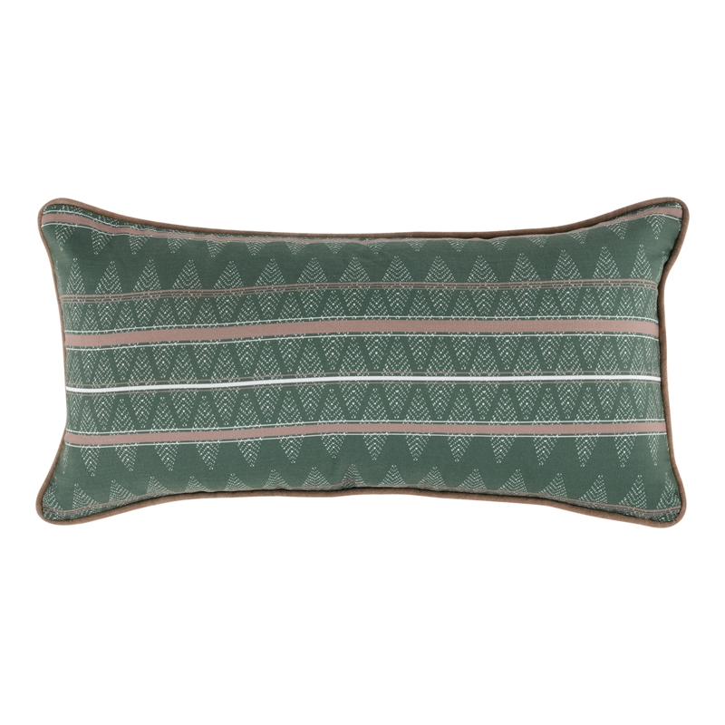 Villa by Classic Home Terranea 24x12 Fabric Throw Pillow Green