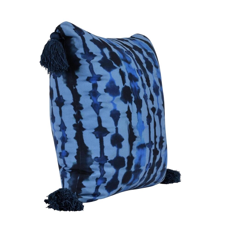 Villa by Classic Home Terranea 22x22 Fabric Throw Pillow Blue