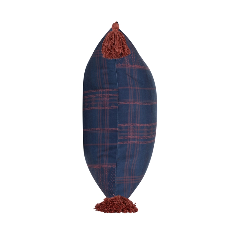 Villa by Classic Home Terranea 20x20 Fabric Throw Pillow Dark Blue/Red