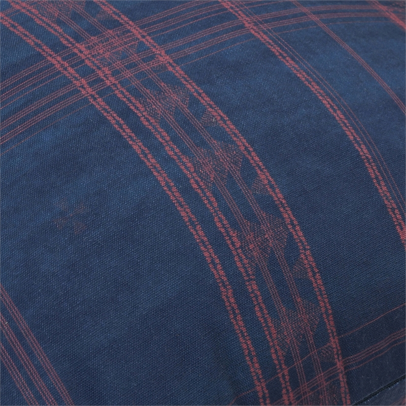 Villa by Classic Home Terranea 20x20 Fabric Throw Pillow Dark Blue/Red