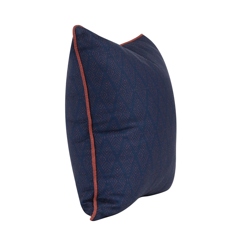 Villa by Classic Home Terranea 22x22 Fabric Throw Pillow Dark Blue/Red