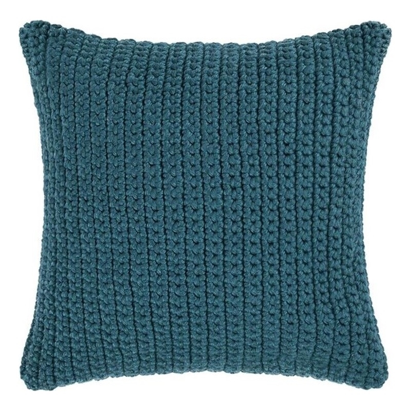 Villa by Classic Home Prism 22x22 Woven Fabric Throw Pillow Ocean Blue