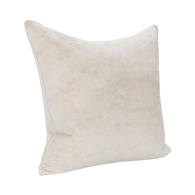 Villa by Classic Home Oliver 22in Chenille Fabric Blend Throw Pillow Ivory