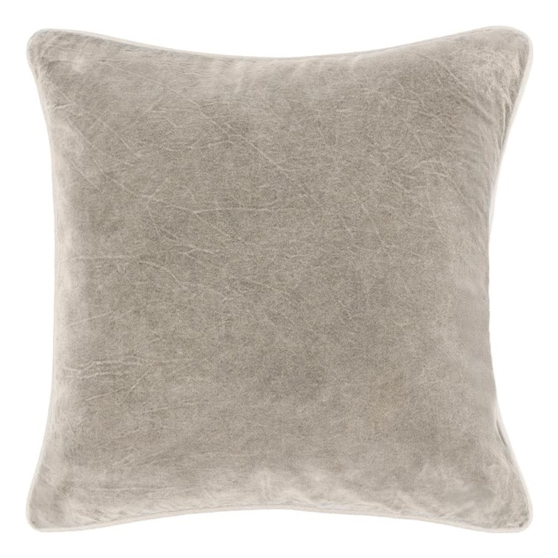 Villa by Classic Home Heirloom 22in Velvet Throw Pillow Silver