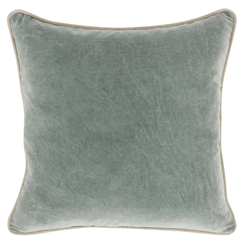 Villa by Classic Home Heirloom 22in Velvet Throw Pillow Bay Green