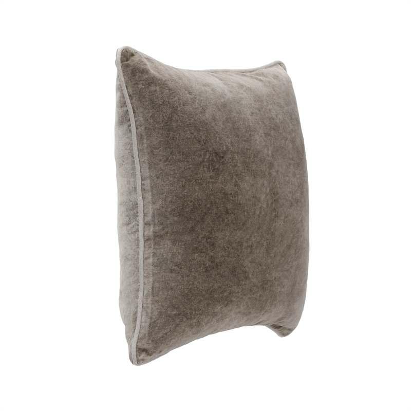 Villa by Classic Home Heirloom 22in Velvet Throw Pillow Brown