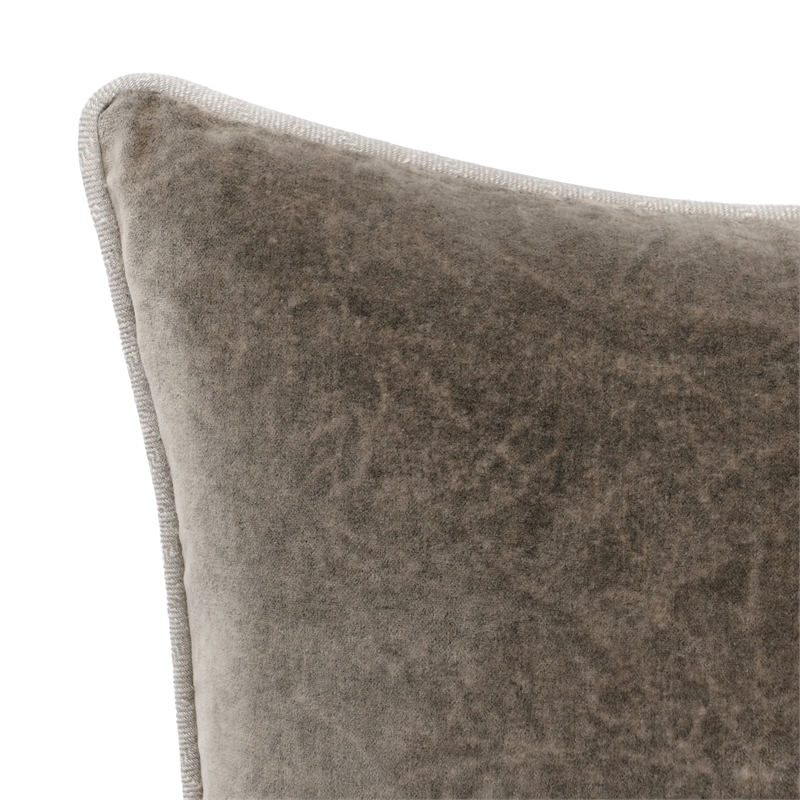 Villa by Classic Home Heirloom 22in Velvet Throw Pillow Brown