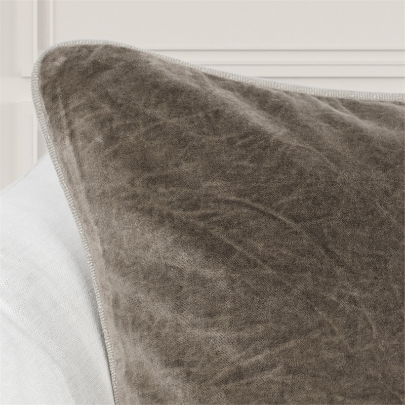 Villa by Classic Home Heirloom 22in Velvet Throw Pillow Brown