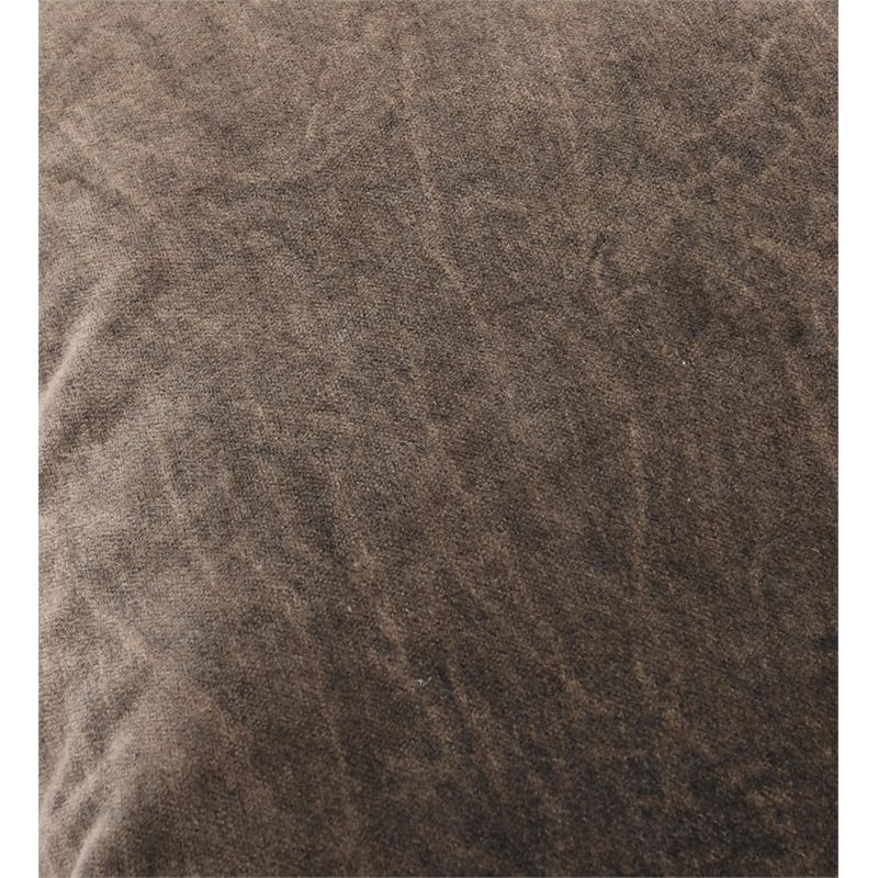 Villa by Classic Home Heirloom 22in Velvet Throw Pillow Brown