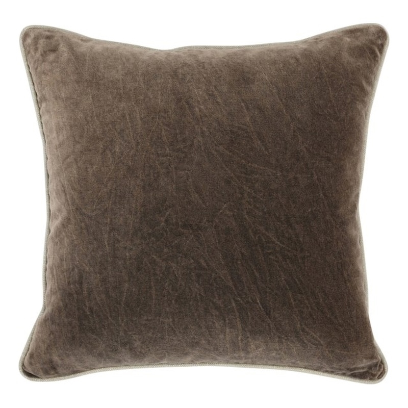 Villa by Classic Home Heirloom 22in Velvet Throw Pillow Brown