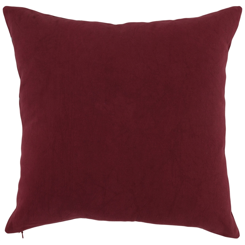 Villa by Classic Home Monica 18x18 Cotton Fabric Throw Pillow Red