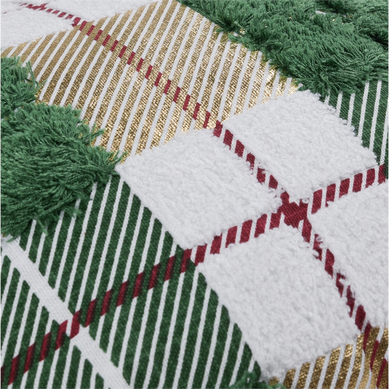 Villa by Classic Home Holiday 14x20 Cotton Fabric Throw Pillow Green