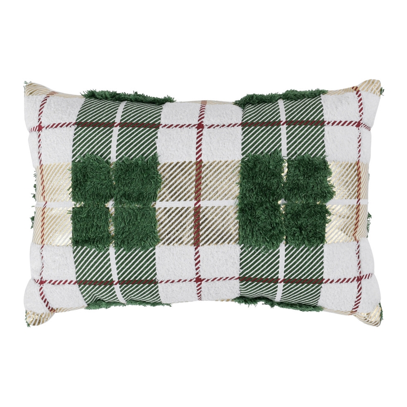Villa by Classic Home Holiday 14x20 Cotton Fabric Throw Pillow Green