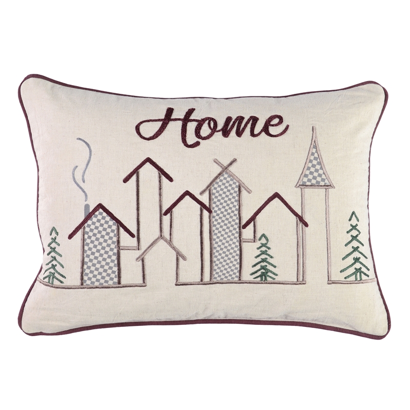 Villa by Classic Home Winter 14x20 Cotton Linen Blend Throw Pillow Multi-Color