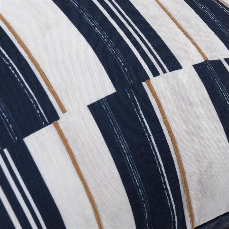 Villa by Classic Home Newport 20x20 Fabric Throw Pillow Blue