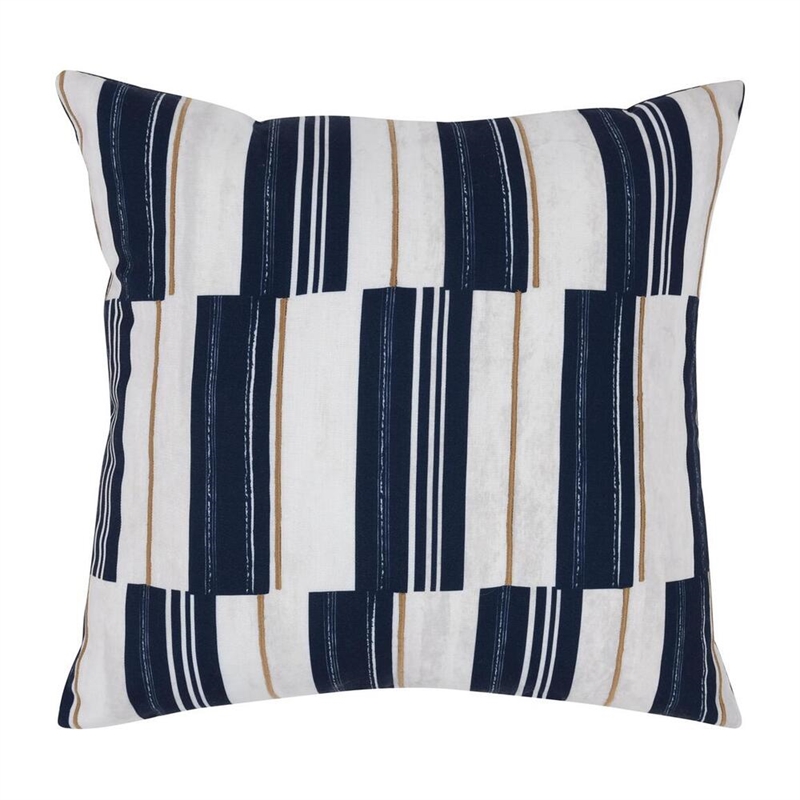 Villa by Classic Home Newport 20x20 Fabric Throw Pillow Blue