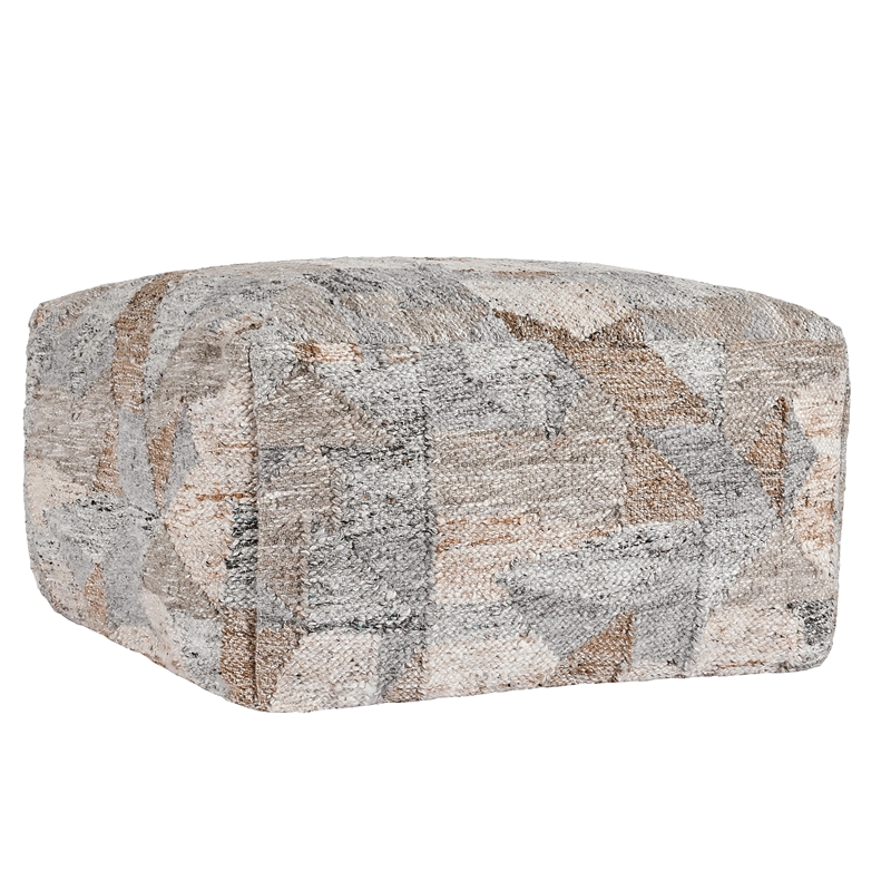 Villa by Classic Home Savanna Indoor and Outdoor Fabric Pouf Multi-Color