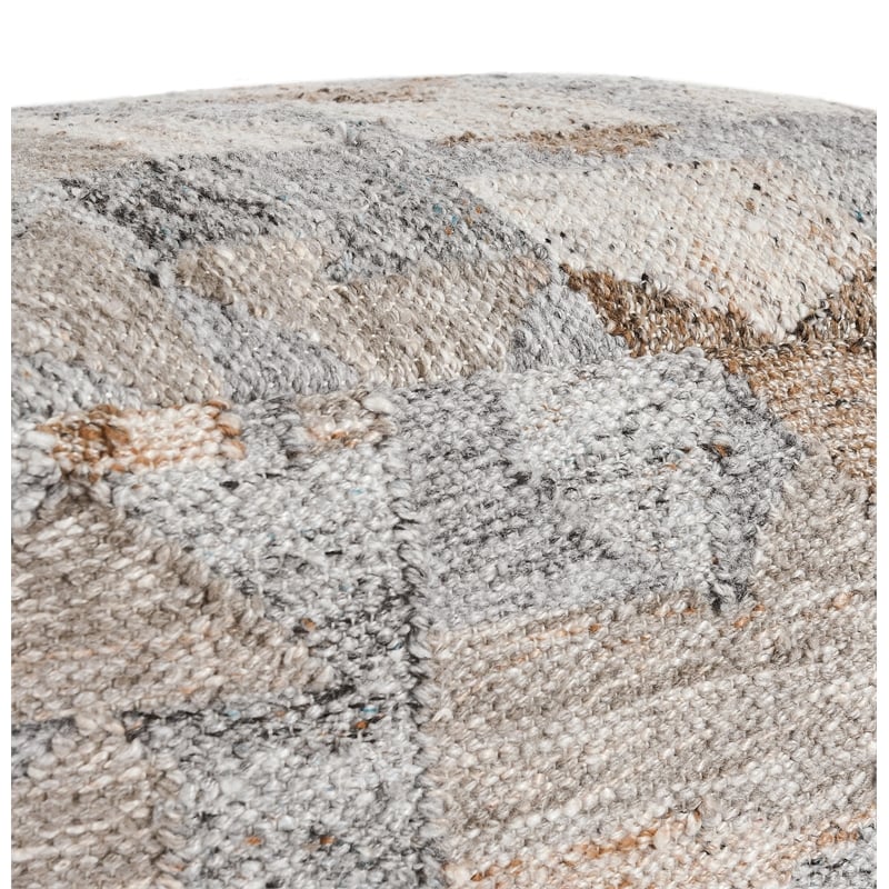 Villa by Classic Home Savanna Indoor and Outdoor Fabric Pouf Multi-Color