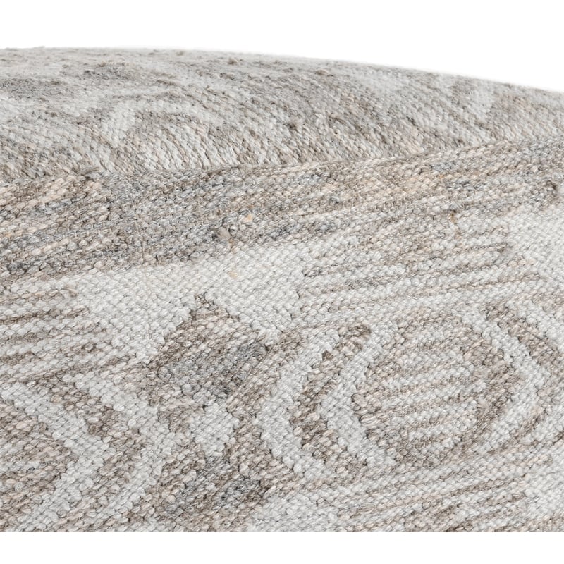 Villa by Classic Home Caravan Performance Fabric Pouf Gray Multi-Color