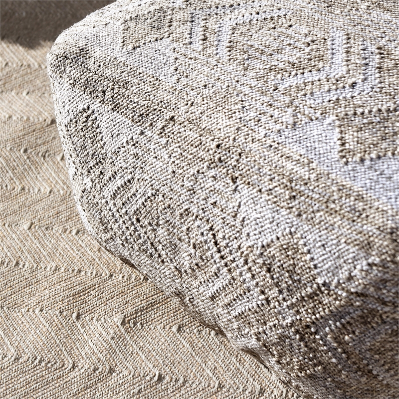 Villa by Classic Home Caravan Performance Fabric Pouf Gray Multi-Color