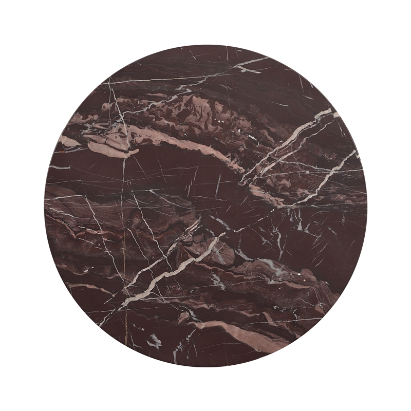 Classic Home Reilly Marble End Table in Red