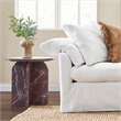 Classic Home Reilly Marble End Table in Red