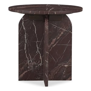 Classic Home Reilly Marble End Table in Red