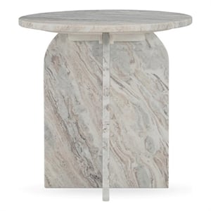 Classic Home Reilly Marble End Table in Gray