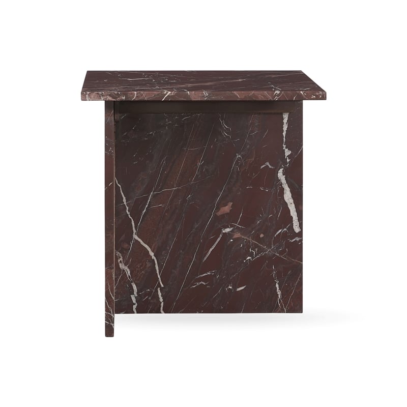 Classic Home Bexly Marble End Table in Red