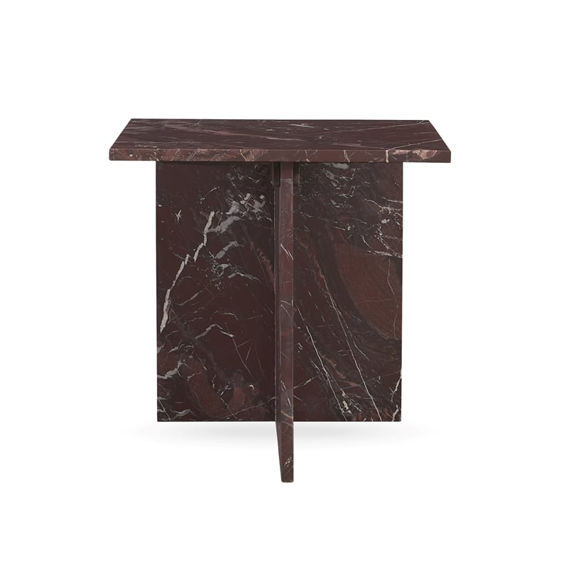 Classic Home Bexly Marble End Table in Red