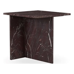 Classic Home Bexly Marble End Table in Red