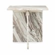 Classic Home Bexly Marble End Table in Gray