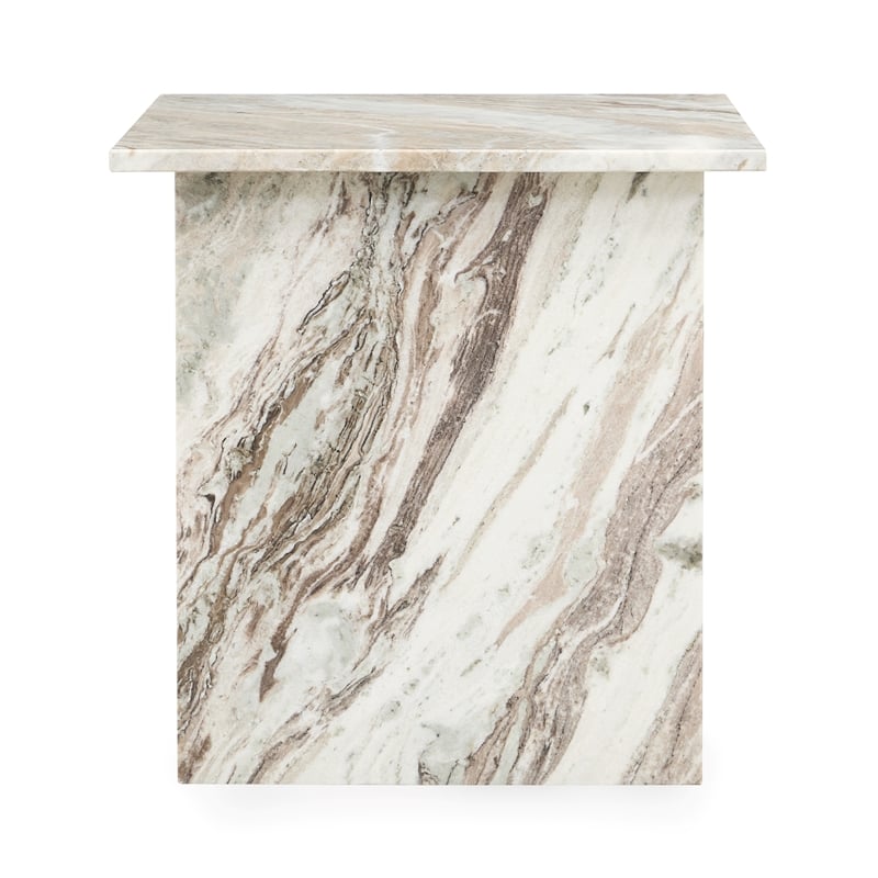 Classic Home Bexly Marble End Table in Gray