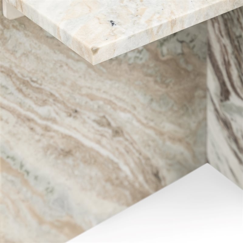 Classic Home Bexly Marble End Table in Gray