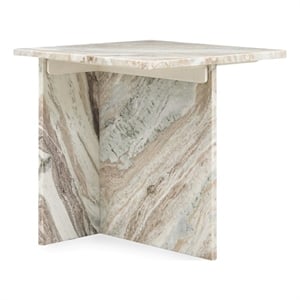 Classic Home Bexly Marble End Table in Gray