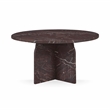 Classic Home Reilly Marble Round Coffee Table in Red