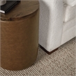 Classic Home Andra Mango Wood Leather Wrap Accent End Table in Chestnut